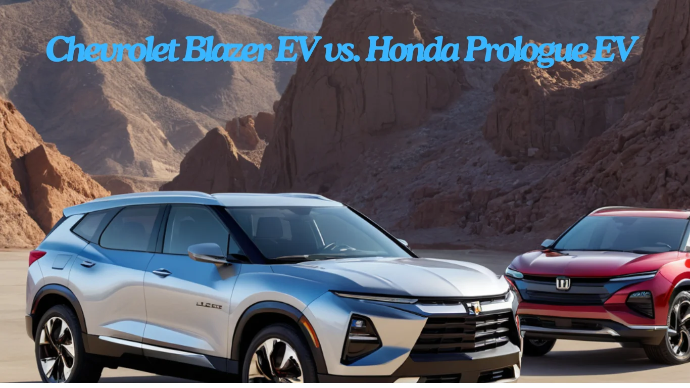 Side-by-side view of the 2024 Chevrolet Blazer EV and 2024 Honda Prologue highlighting their electric vehicle capabilities.