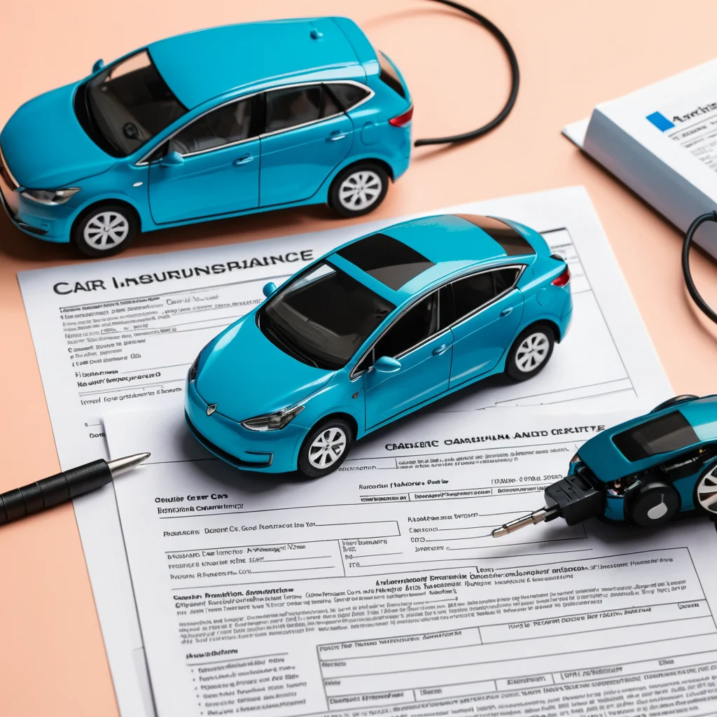 Car insurance documents and car keys placed on a paper, highlighting the importance of coverage and warranties for vehicles